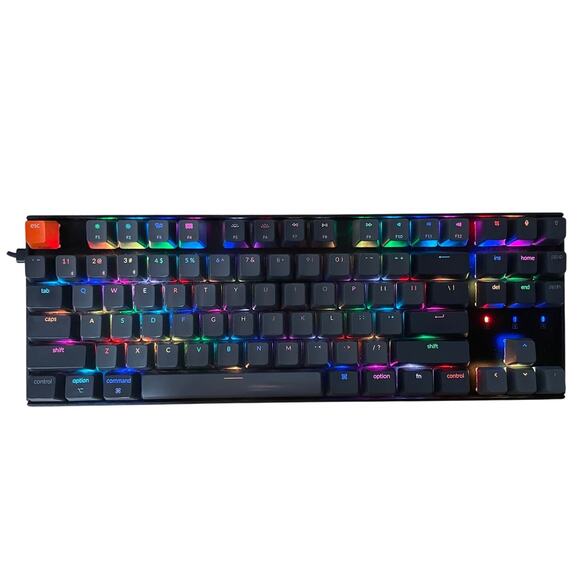 Keychron K8 Tenkeyless RGB Mechanical Keyboard Brown Switches Black - Picture 1 of 7